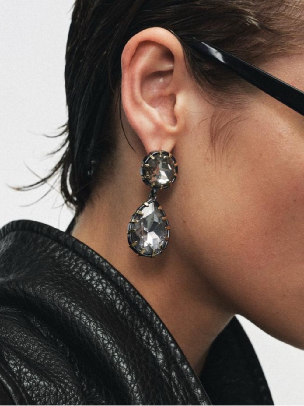 Zara Anthracite Grey Metallic Jewel Earrings. Brand new!